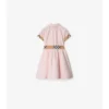 Check Trim Cotton Shirt Dress