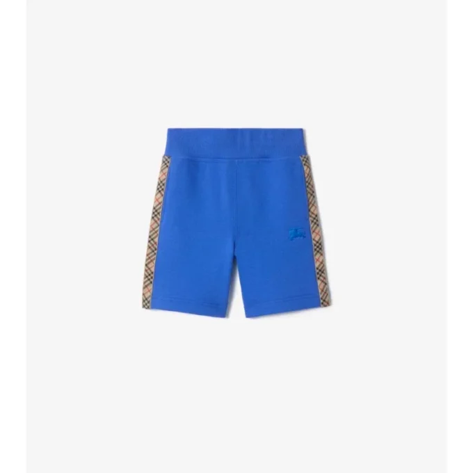 Check Trim Cotton Shorts