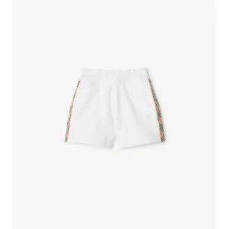 Check Trim Cotton Shorts