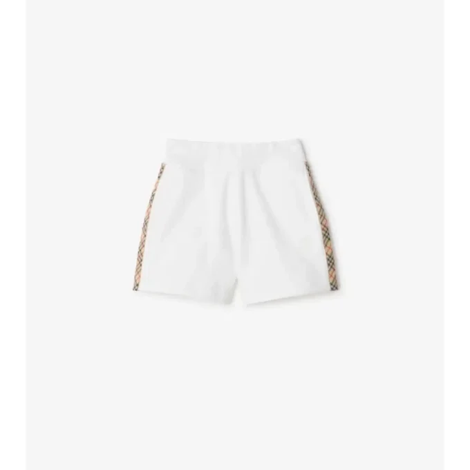 Check Trim Cotton Shorts