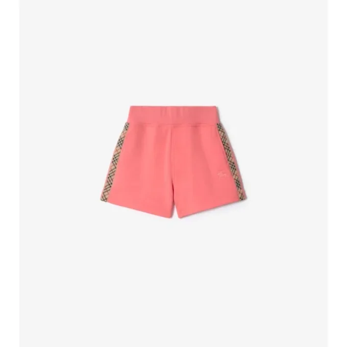 Check Trim Cotton Shorts