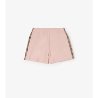 Check Trim Cotton Shorts