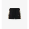Check Trim Cotton Shorts