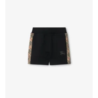 Check Trim Cotton Shorts