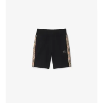Check Trim Cotton Shorts