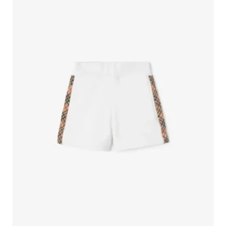 Check Trim Cotton Shorts