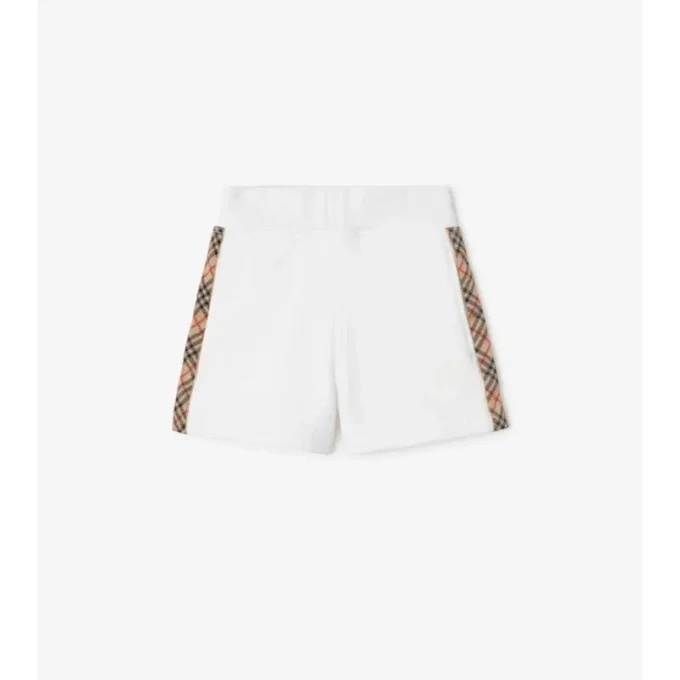 Check Trim Cotton Shorts