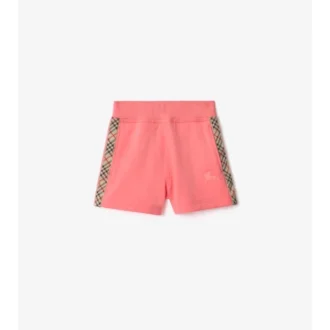 Check Trim Cotton Shorts