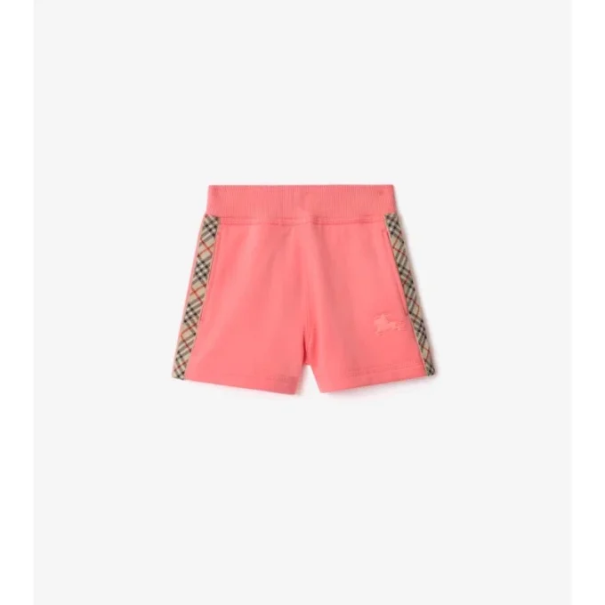 Check Trim Cotton Shorts