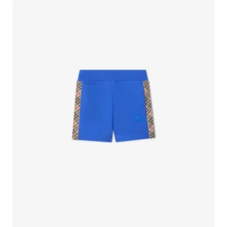 Check Trim Cotton Shorts