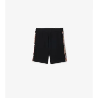 Check Trim Cotton Shorts