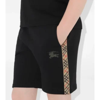 Check Trim Cotton Shorts