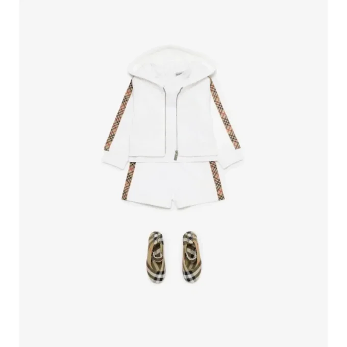 Check Trim Cotton Shorts