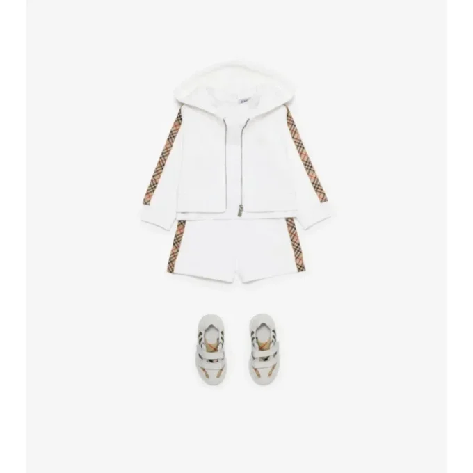 Check Trim Cotton Shorts