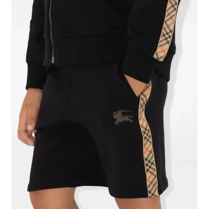 Check Trim Cotton Shorts