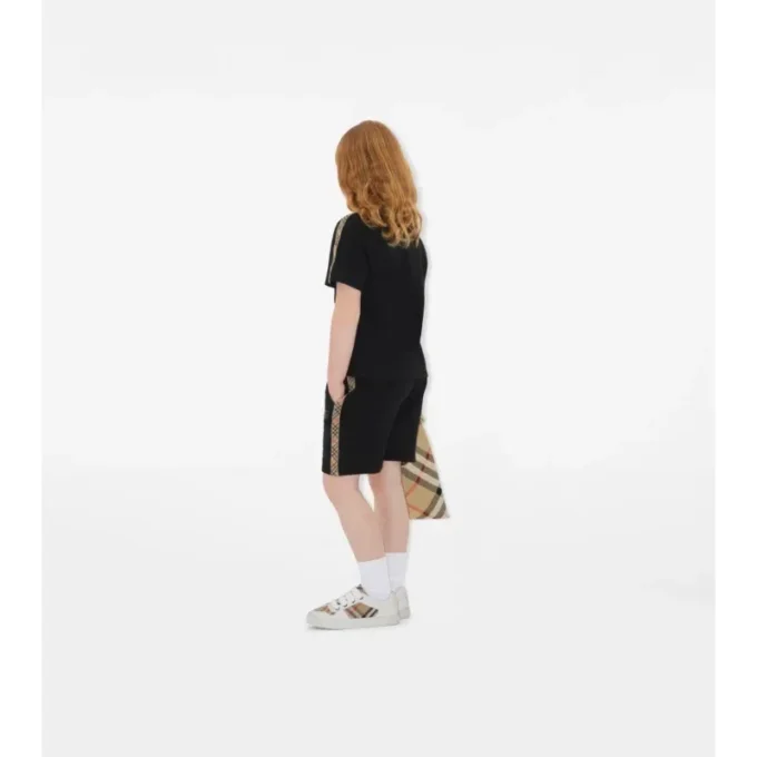 Check Trim Cotton Shorts