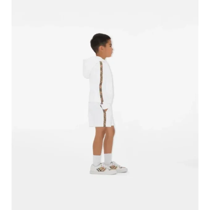 Check Trim Cotton Shorts