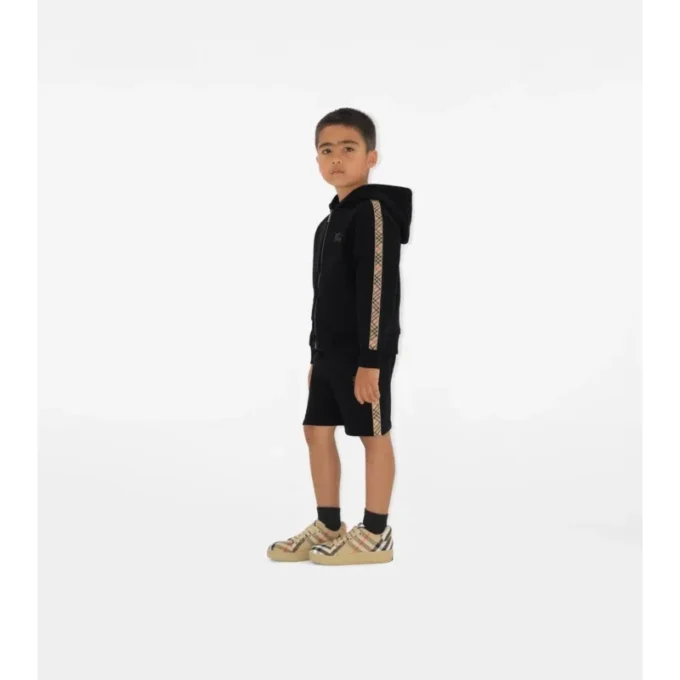 Check Trim Cotton Shorts