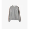 Check Trim Cotton Sweatshirt