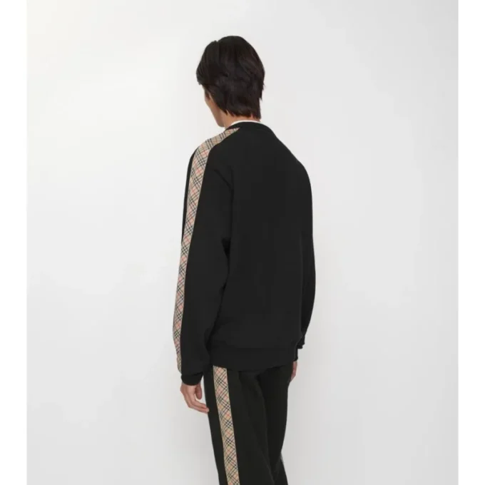 Check Trim Cotton Sweatshirt