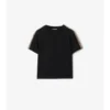 Check Trim Cotton T-Shirt