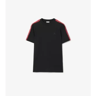 Check Trim Cotton T-Shirt