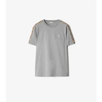 Check Trim Cotton T-Shirt
