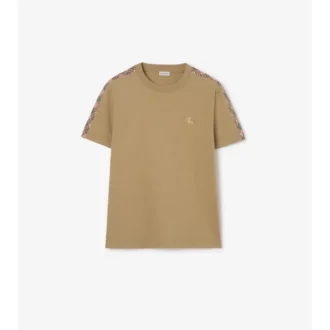 Check Trim Cotton T-Shirt