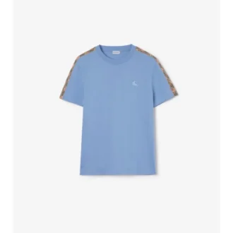 Check Trim Cotton T-Shirt