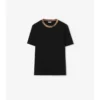 Check Trim Cotton T-Shirt