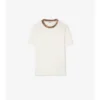 Check Trim Cotton T-Shirt