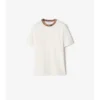 Check Trim Cotton T-Shirt