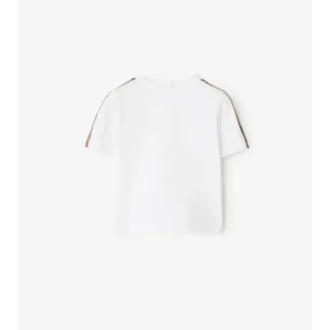 Check Trim Cotton T-Shirt