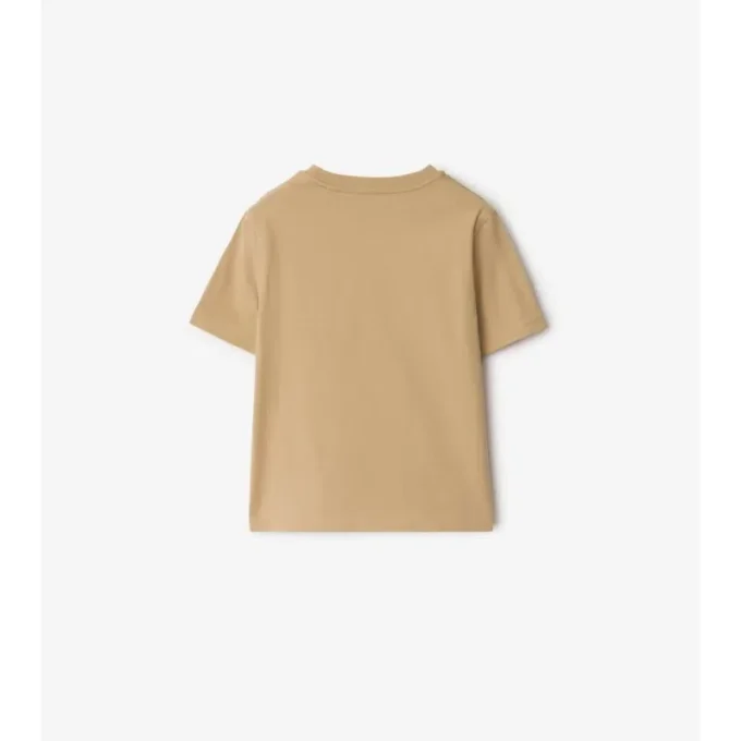 Check Trim Cotton T-Shirt