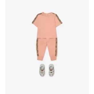 Check Trim Cotton T-Shirt