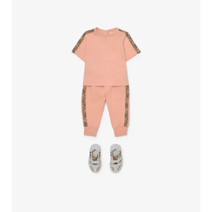 Check Trim Cotton T-Shirt