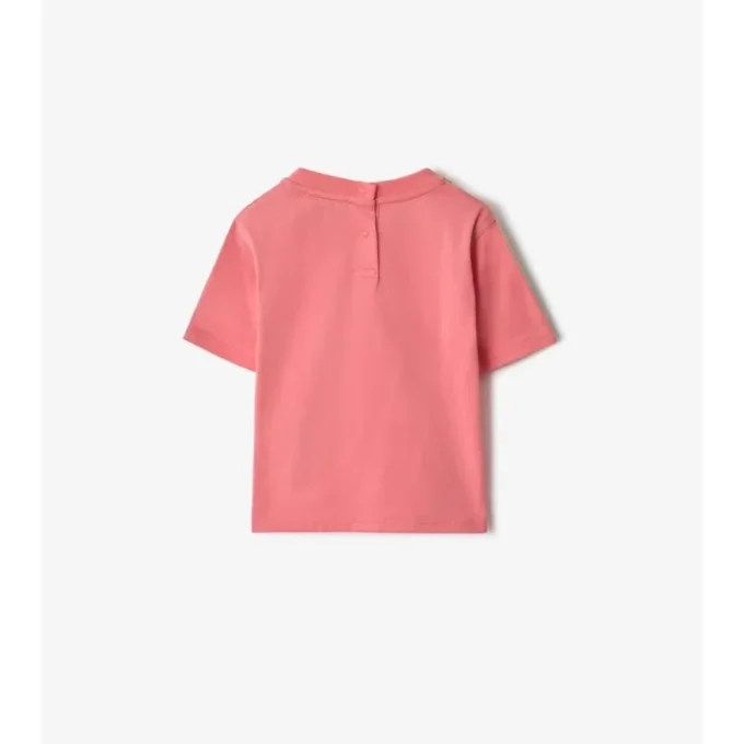Check Trim Cotton T-Shirt