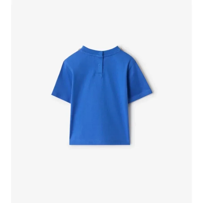 Check Trim Cotton T-Shirt