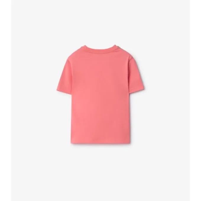 Check Trim Cotton T-Shirt
