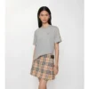 Check Trim Cotton T-Shirt