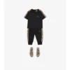 Check Trim Cotton T-Shirt