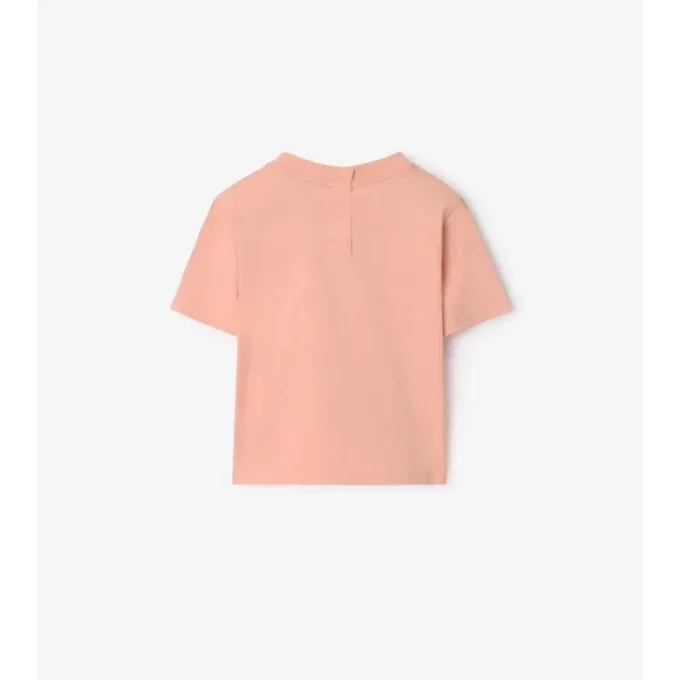Check Trim Cotton T-Shirt