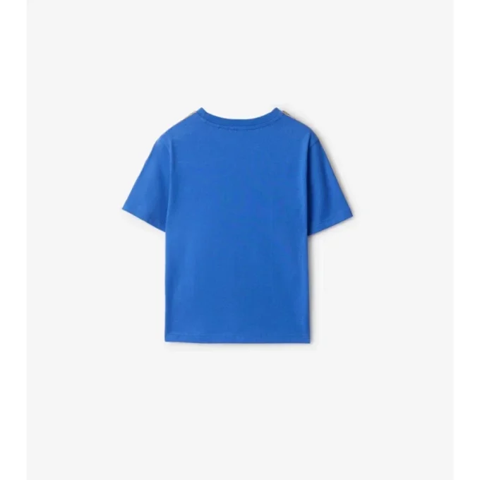 Check Trim Cotton T-Shirt