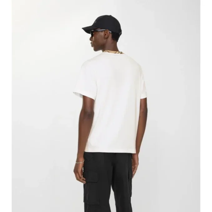 Check Trim Cotton T-Shirt