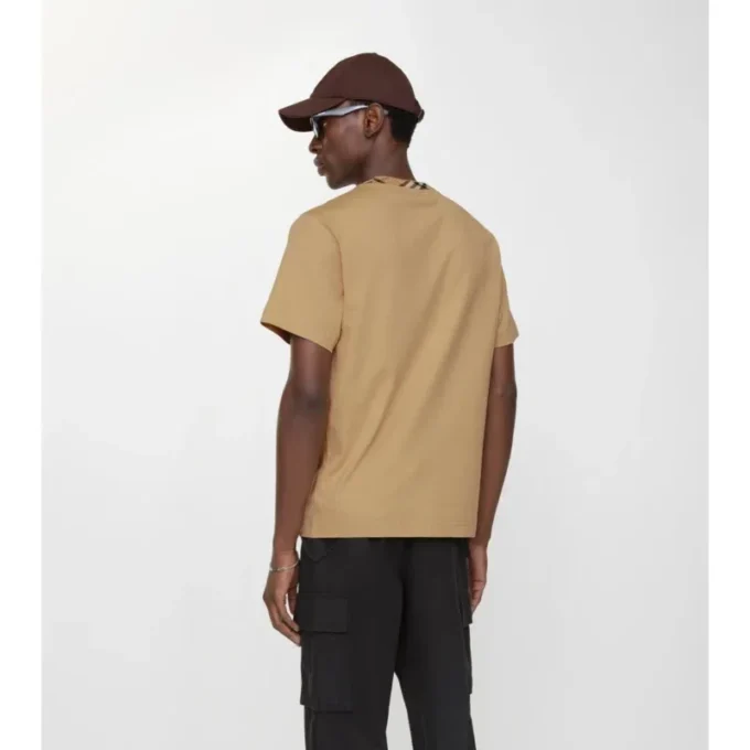 Check Trim Cotton T-Shirt