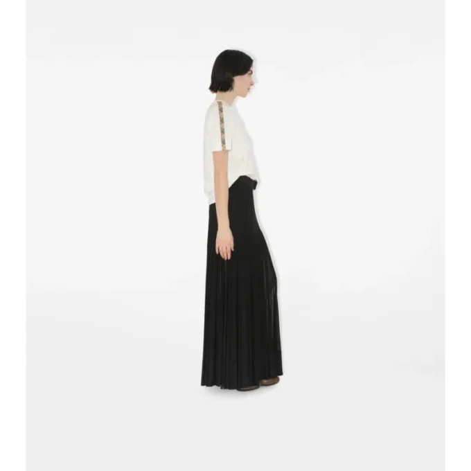 Check Trim Cotton T-Shirt