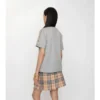 Check Trim Cotton T-Shirt