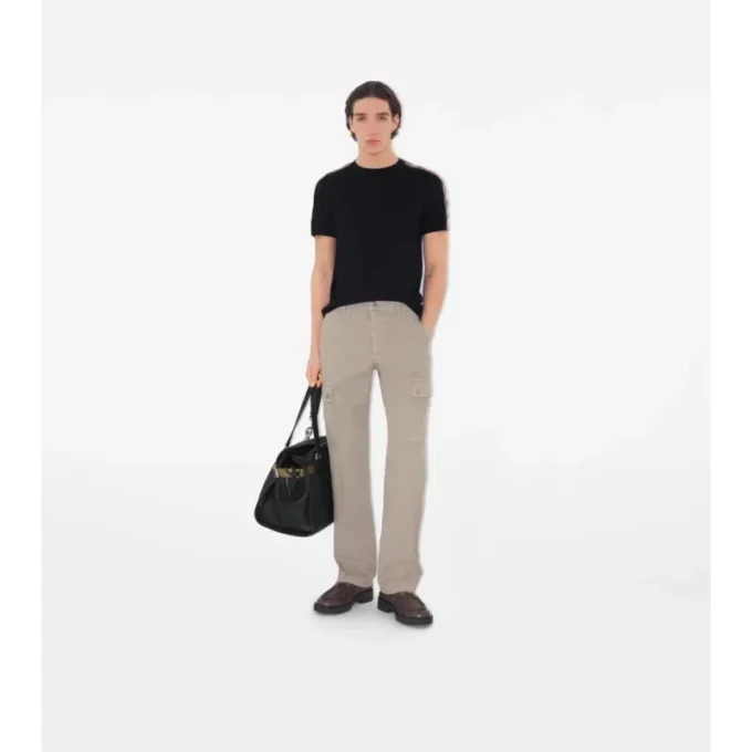 Check Trim Cotton T-Shirt