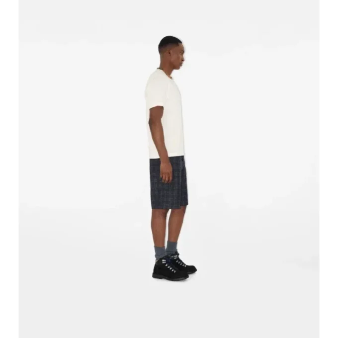 Check Trim Cotton T-Shirt