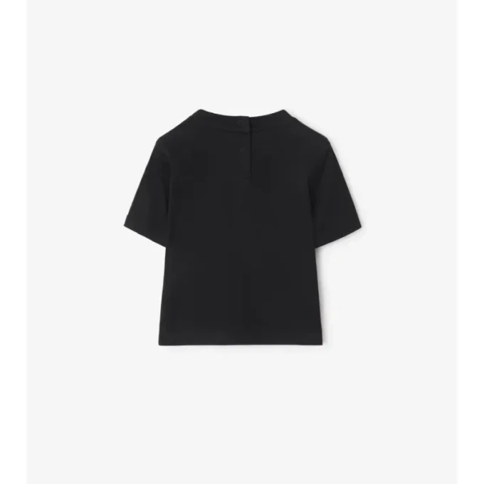 Check Trim Cotton T-Shirt